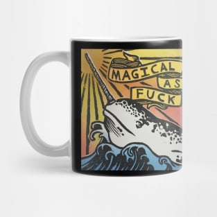 magical as fuck narwhal swearing fun stencil graffiti Mug